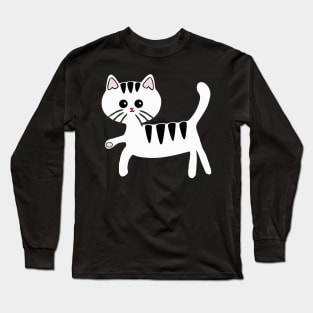 Cute cat with red nose Long Sleeve T-Shirt